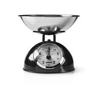 Melissa Retro Mechanical Kitchen Scales, With Large Dial And Removable Stainless Steel Bowl, 5Kg Capacity, 25G Accuracy - Black