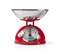 Melissa Retro Mechanical Kitchen Scales Large Dial Stainless Steel Bowl 5kg Red