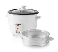 Melissa Rice Cooker (0.6L / 2.5 Cups), 300W, with Non-Stick Removable Bowl, Auto Shut-Off, Steamer Basket, Keep-Warm Function - White