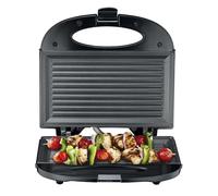 Melissa Sandwich Maker & Panini Press, Non-Stick Grill Plates, Ready Indicator Light, 750W, Makes 2 Crispy Sandwiches or Grills Chicken, Fish & Veg - Black