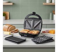MELISSA Snack Maker 3-in-1 Sandwich Toaster Waffle Maker Grill Panini Press 850W