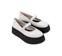 Melissa Soft Ballerina Platform for Women, Black/White, 9, Black/White, 10