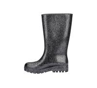Melissa Welly Women's Rain Boot, Black/Glitter Silver, 5 UK