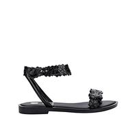 melissa Women's Wave Sandal Blossom + Flat, Black, 7.5 UK