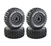 Melitt 4Pcs 112mm 1/10 Short Course Truck Tires Tyre Wheel with 12mm Hex for Slash Arrma SENTON VKAR 10SC HPI RC Car, Black (500288246)