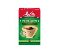 Melitta #2 Cone Coffee Filters Unbleached Natural Brown 100 Total Filters Count - Packaging May Vary