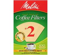 Melitta #2 Cone Coffee Filters, Unbleached Natural Brown, 100 Total Filters Count - Packaging May Vary