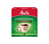 Melitta #4 Cone Coffee Filters Unbleached Natural Brown 100 Count Pack of 6 600 Total Filters Count - Packaging May Vary