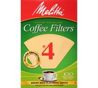 Melitta #4 Cone Coffee Filters Unbleached Natural Brown 100 Total Filters Count - Packaging May Vary