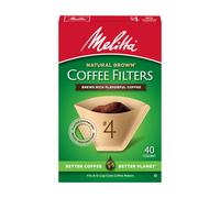 Melitta #4 Cone Coffee Filters Unbleached Natural Brown 40 Total Filters Count - Packaging May Vary