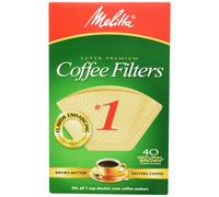 Melitta 620122 40 Count #1 Natural Brown Cone Coffee Filters (Pack of 5)