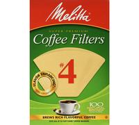 Melitta 624602#4 8 To 12 Cup Natural Brown Cone Coffee Filters 100 Count