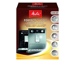 Melitta 6747190 Cleaning Kit, For Automatic Coffee Machines, 1 Descaler, 4 Cleaning Pads, 1 Filter Cartridge, 1 Microfiber Cloth, 1 Brush