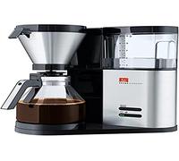 Melitta Aroma Elegance, 1012-01, Filter Coffee Machine with Glass Jug, Black/Brushed Steel