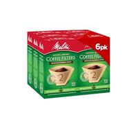 Melitta Cone Coffee Filters, Natural Brown, No. 2, 100-Count Filters (Pack of 6)