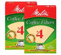 Melitta Cone Coffee Filters with Measure Markings No. 4 White 40 Count Pack of 2 (80 Filters Total)