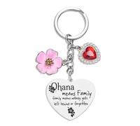 Melix Home Cute Keychains Ohana Means Family Friendship Gifts Stich Stuff Heart Keychain Daughter Girls Birthday Present