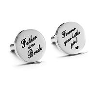 Melix Home Father of The Bride Cufflinks, Forever Your Little Girl Stainless Steel Cuff Links Gift for Dad