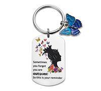Melix Home Inspirational Gifts for Women Motivational Keyring Sometimes You Forget You Are Awesome So This Is Your Reminder Butterfly Keyring for Her Female Friends Teen Girls Coworker Cute Keyrings