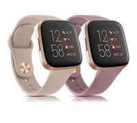 Meliya 2 Straps for Fitbit Versa 2 Strap/Versa Strap for Women Men, Silicone Sport Replacement Wristband for Fitbit Versa Lite/Versa 2/ Versa,Violet+Deep Purple