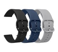 Meliya 3-Pack Silicone Bands Compatible for FITVII HM57 / FITVII H56 Smart Watch Band, Soft Silicone Sport Adjustable Replacement Straps for FITVII HM57 / H56 Smartwatch (Black+Navy Blue+Gray)