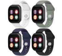 Meliya 4-Pack Silicone Bands for Gizmo Watch 3 2 1/Gabb Watch 3e 3 2 1/ SyncUP/Cosmo JrTrack Watch, Soft Adjustable Silicone Sport Band Replacement Small Size (Black/Cactus/White/NavyBlue)
