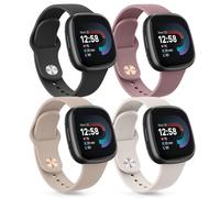 Meliya 4Pack Straps for Fitbit Versa 3 Strap For Women Men, Adjustable Silicone Replacement Wristband FOR Fitbit Sense/Sense 2/Versa 4