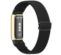 Meliya Band Compatible with Fitbit Luxe Bands for Women Men, Soft Elastic Nylon Wristband Replacement Sport Strap for Fitbit Luxe Fitness Tracker (Black)