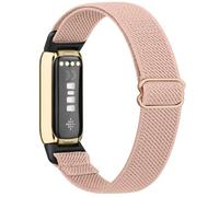 Meliya Band Compatible with Fitbit Luxe Bands for Women Men, Soft Elastic Nylon Wristband Replacement Sport Strap for Fitbit Luxe Fitness Tracker (Pink Sand)