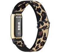 Meliya Band Compatible with Fitbit Luxe Bands for Women Men, Soft Elastic Nylon Wristband Replacement Sport Strap for Fitbit Luxe Fitness Tracker (Leopard)