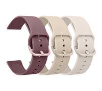 Meliya Compatible for ID208 Plus Smart Watch Bands, 22mm Silicone Bands for Fitpolo/Quican/Aeac/WMK/Tensky ID208 Plus 1.8'' Smart Watch (Smoke Violet+Milk Tea+Starlight)