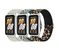 Meliya Elastic Nylon Straps for Samsung Galaxy Fit 3,3Pack Stretchy Adjustable Fabric Breathable Replacement Wristband for Galaxy Fit 3 Strap