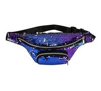 Meliya Fashion Mermaid Waist Pack Ladies Glitter Sequins Fanny Pack Travel Bum Bag Sling Bag Makeup Pouch(Blue)