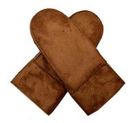 Meliya Mens Thermal Winter Gloves Thick Suede Mittens with Warm Turn Back Cuff,Camel