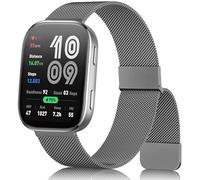 Meliya Metal Band for Amazfit Bip 6/Bip 5/GTR 4/GTR 3 Pro/3/2/2e/47mm/Balance Watch Band Women Men, 22mm Stainless Steel Metal Loop Replacement Straps for Garmin Venu 3/2/Vivoactive 4 (Space Gray)