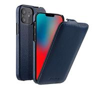 melkco Jacka Series Lai Chee Pattern Premium Leather for Apple iPhone 12 Mini (5.4") - Jacka Type Case (Dark Blue LC)