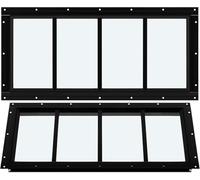 Melkus Shed Window 12"x12" 2 Pack Transom Window Fixed Design with Tempered Glass, Perfect for Shed, Chicken Coop, Barn, Greenhouse, Garage, Playhouse, Storage Room, Black