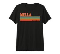 Mella Retro Personalized First Name Vintage Stripes Premium T-Shirt