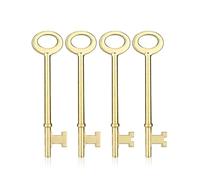 Mellbree Skeleton Key KY-32 KY-33 Brass Replacement for Old Doors 4-Pack