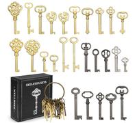 Mellbree Skeleton Key Set, 26-Key Universal Replacement Skeleton Keys Kit for Antique Dresser, Chinese Cabinet, Antique Furniture and Old Style Cabinets or Doors, Collectible Gift