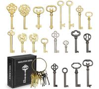 Mellbree Skeleton Key Set for Old Doors Antique Furniture Universal 20-Pack