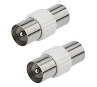 Mellbree TV Aerial Coaxial Coupler - Male to Male 2 Pack, RF Coax Joiner Adapter Plug