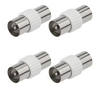 Mellbree TV Aerial Coaxial Coupler - Male to Male 4 Pack, RF Coax Joiner Adapter Plugs
