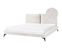 Beliani Bed Boucle Melle 180 X 200 Cm (Eu Super King) Off-White
