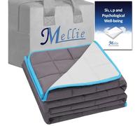 Mellie Luxury 8.2kgs King Size Weighted Blanket Adult (Grey/White) with Travel Bag -Stress, Insomnia, Anxiety Relief Weight Blanket for Autism - 150 x 200cm - No Covers