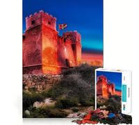 Mellieha Red Tower at Sunrise - Malta Landscape 1000 Piece Jigsaw Puzzles- Enjoyable Game Bright Color Family Enjoyable Perfect Art (50x75cm)
