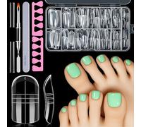 MELLIEX 130pcs Toe Nail Forms for Polygel and Acrylic Gel, Full Cover Toes Polygel Nail Kit for Extension & Build