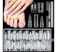 MELLIEX 152 PCS Nail Forms for Gel Builder, 5 Styles 15 Sizes Reusable Dual Forms for Fingernails & Toenails Nail Mold Kit for Salon Nails Design DIY