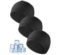 MELLIEX 3 Packs Skull Cap Beanie Hat, Moisture Wicking Running Hat Helmet Liner UV Protection Wave Sports Caps Summer Black