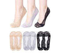 MELLIEX 6 Pairs of No Show Lace Socks Women Breathable Short Thin Socks